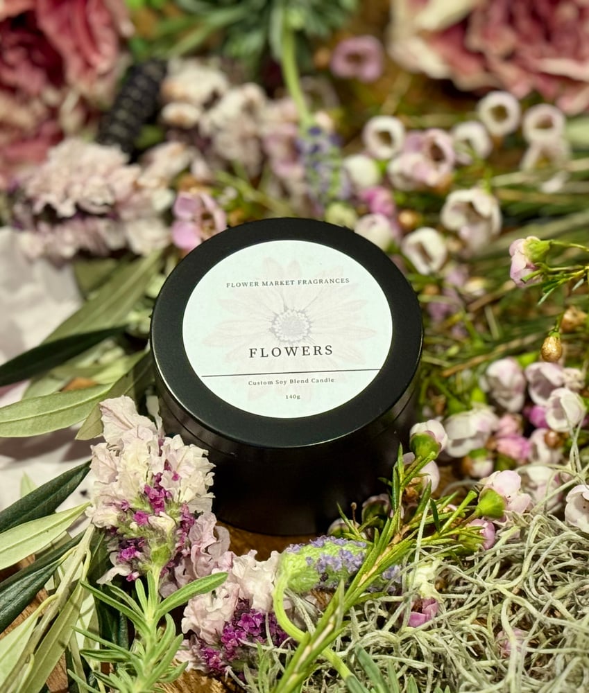 Decorative Flower Candle Tin