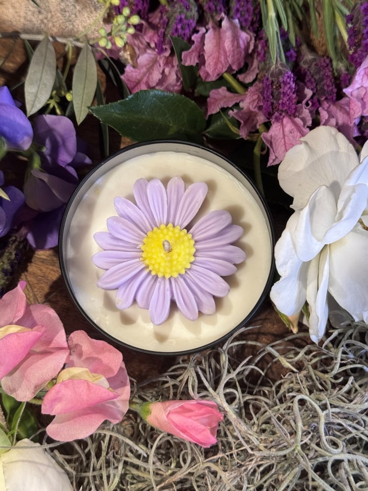 Decorative Flower Candle Tin