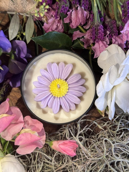 Decorative Flower Candle Tin